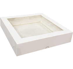 Коробка для клубники в шоколаде 20 см*20 см*4 см белая