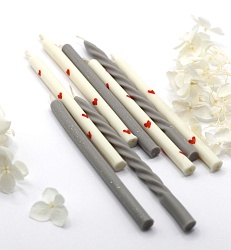 Свечи натуральный воск "серые" 8шт.