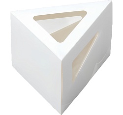 Коробка под кусок торта 12 см*10 см*10 см белая