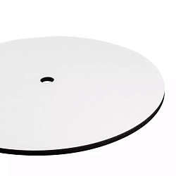 Подложка сатин для торта двусторонняя с отверстием белая 30 см, толщина 6 мм